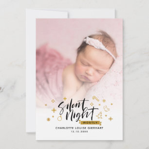 Födelsemeddelande om julfotnoter i Baby Julkort