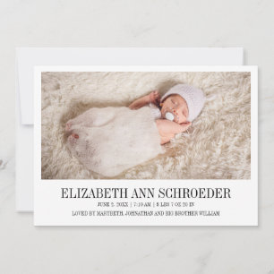 Födelsemeddelande om klassisk och modern Baby Meddelande
