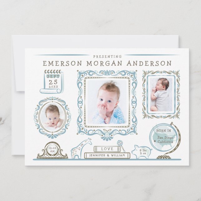 Födelsemeddelande om Nursery Wall Baby Meddelande (Framsida)