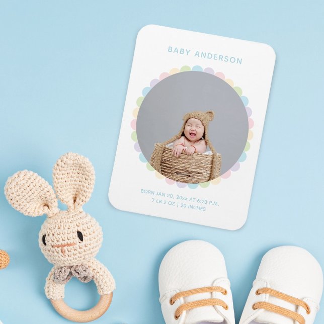 Födelsemeddelande om piskblomma i Baby Magnet (Skapare uppladdad)