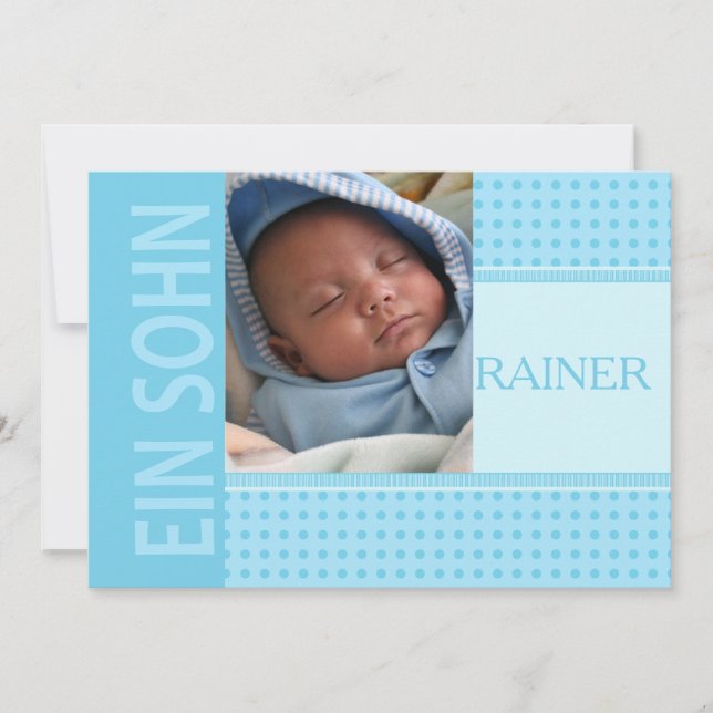 Födelsemeddelande om Pojke Meddelande (Framsida)