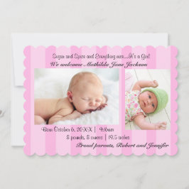 Födelsemeddelande om socker och spice Flicka Meddelande