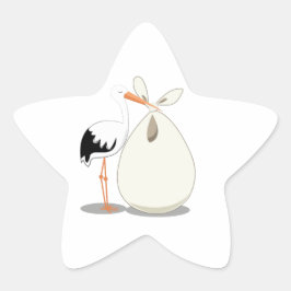 Födelsemeddelande Stjärnformat Klistermärke