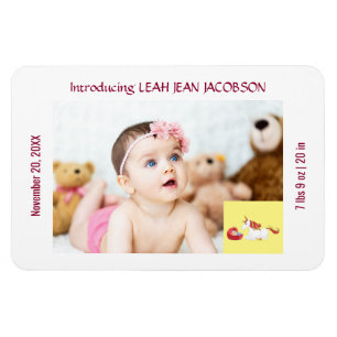 Födelsemeddelandet Cute Elegant Unicorn Birth Magnet