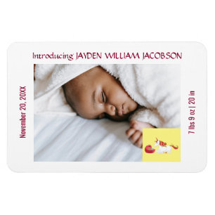 Födelsemeddelandet Cute Elegant Unicorn Birth Magnet