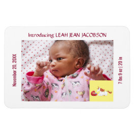 Födelsemeddelandet Cute Elegant Unicorn Birth Magnet