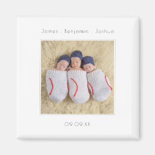 Födelsemeddelandet Fotokeepsaké i moderna trippets Magnet