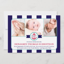 Födelsemeddelandet Nautical Baby Meddelande