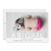 Födelsemeddelandet om Modern Flicka Photo Namn