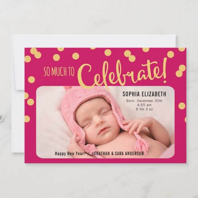 Födelsemeddelandet om nya år Hälsning Flicka Julkort (Framsida)