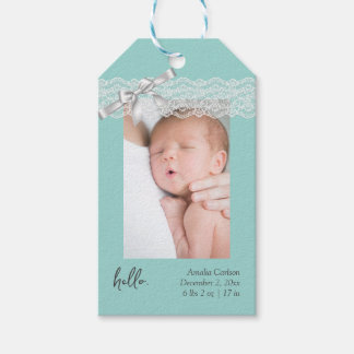 Födelsemeddelandet om vatten Grönt Snöre Presentetikett