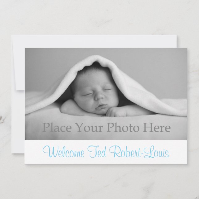 Födelsemeddelandet Pojke Meddelande (Framsida)