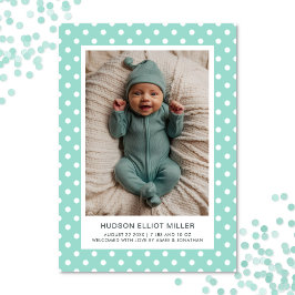 Födelsemeddelandet Polka dots Aqua Modern Card Meddelande