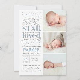 Födelsemeddelandet Twinkle Multi Photo Pojke Meddelande