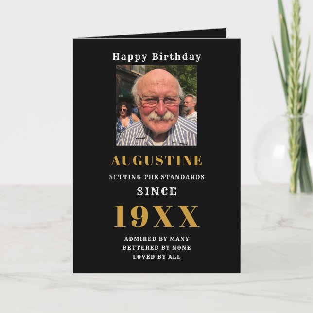 Födelsemodellen Namn Black Guld varje år Kort (Framsida)