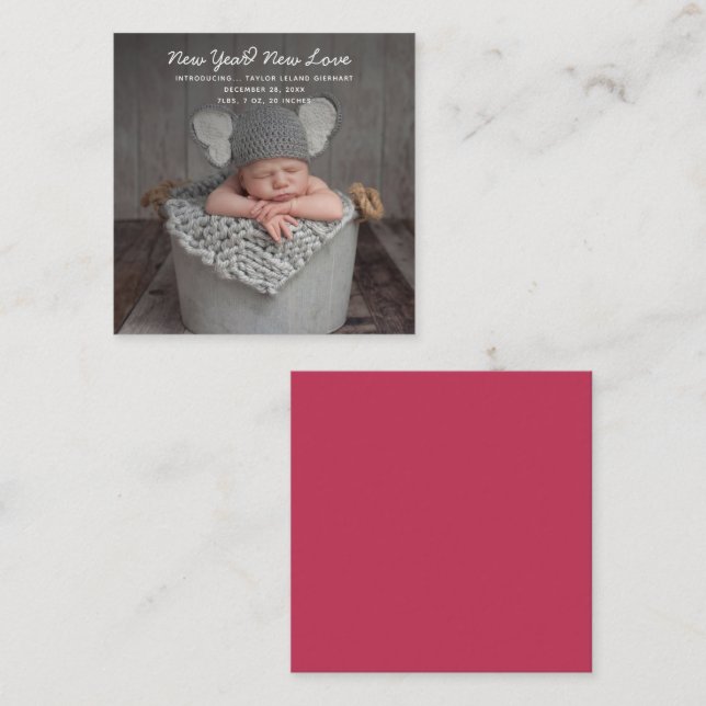 Födelsemodellfoto för nyårsafton Kärlek Helgdag Anteckningskort (Fram/baksida)