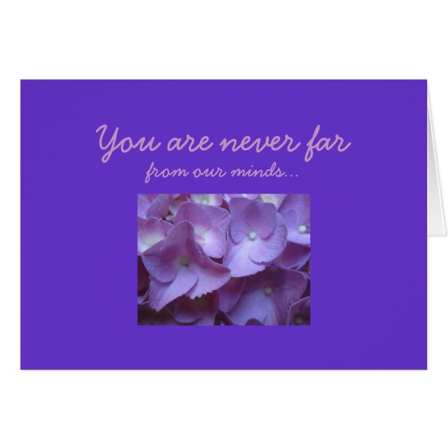 Födelsemoder i lila hälsningskort (Framsidan Horizontal)