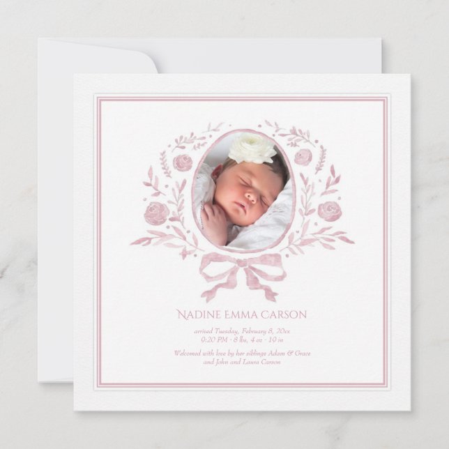 Födelsemoment Foto Födelseannons Meddelande (Framsida)