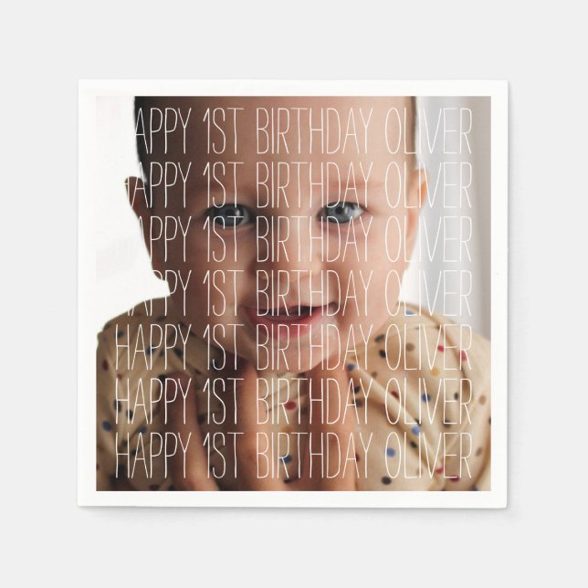 Födelsemotdagsfoto Pappersservett (Framsidan)