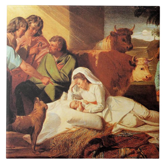 Födelsen av John Singleton Copley Kakelplatta (Framsidan)