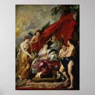 Födelsen av Louis XIII på Fontainebleau Poster
