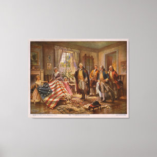 Födelsen av old glory av Edward Percy Moran Canvastryck