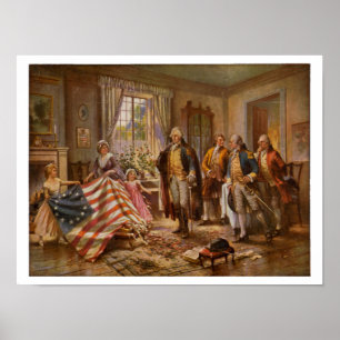 Födelsen av old glory av Percy Moran c1917 Poster
