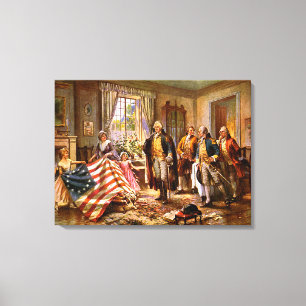 "Födelsen av old glory" - Circa 1917 Canvastryck
