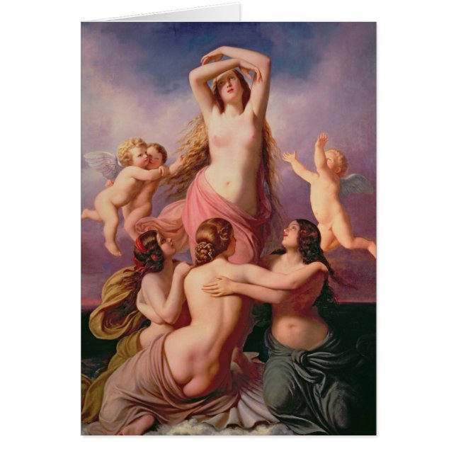 Födelsen av Venus, 1846 Hälsningskort (Framsidan)