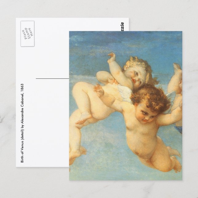 Födelsen av Venus, Änglar detalj av Alexandre Caba Vykort (Fram/baksida)