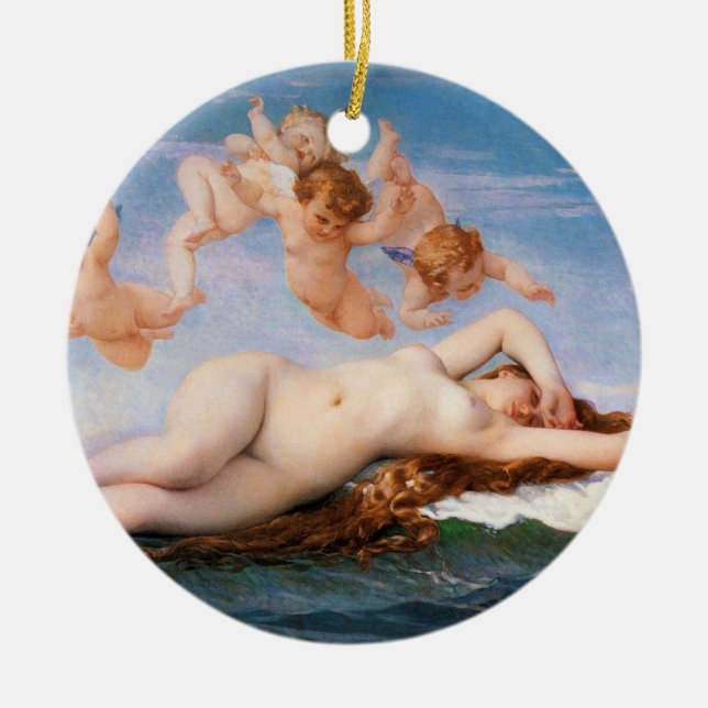 Födelsen av Venus av Alexandre Cabanel från 1863 Julgransprydnad Keramik (Framsidan)