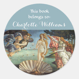 Födelsen av Venus av Sandro Botticelli Bokmärke Runt Klistermärke