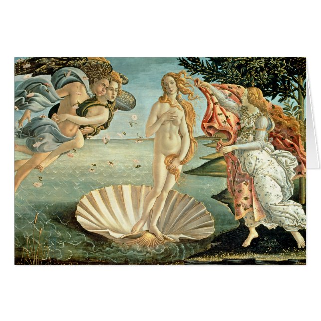Födelsen av Venus, c.1485 (tempera på kanfas) Hälsningskort (Framsidan Horizontal)