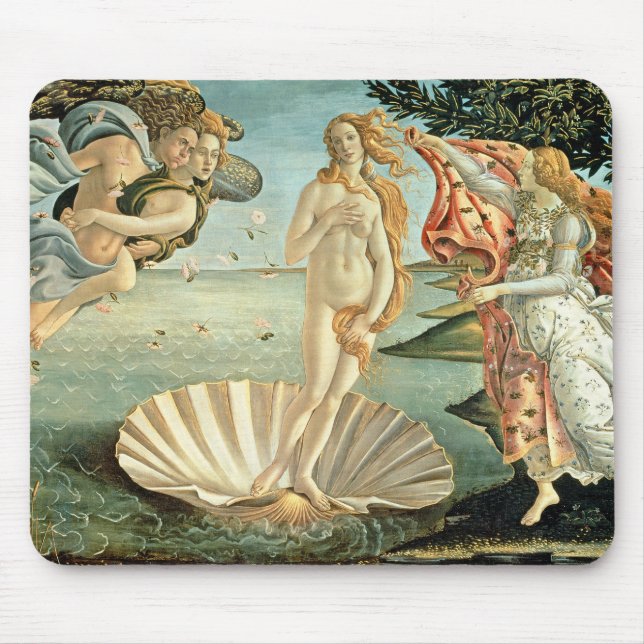 Födelsen av Venus, c.1485 (tempera på kanfas) Musmatta (Framsidan)