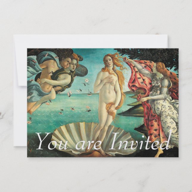 Födelsen av Venus - klassikerkonst vid Botticelli Inbjudningar (Framsida)
