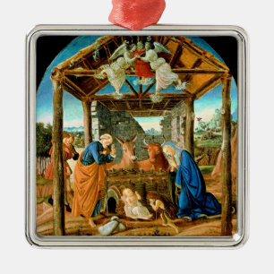 Födelsen, berömd målning av Sandro Botticelli Julgransprydnad Metall