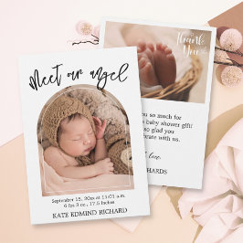 Födelseort 2 Fotohandskriven babyskor födelse Meddelande