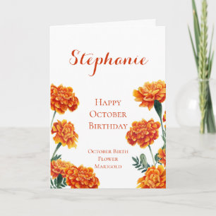 Födelseort: Flower Marigold Birthday Card Kort