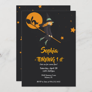 Födelseort för häxa och katt inbjudningar