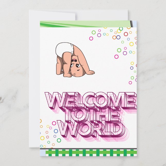 Födelseort grattis baby julkort (Framsida)