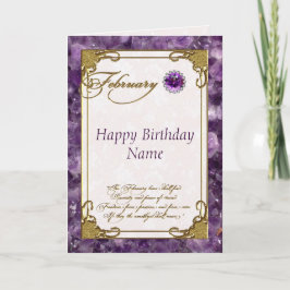 Födelseort i februari: Amethyst Birthstone Kort