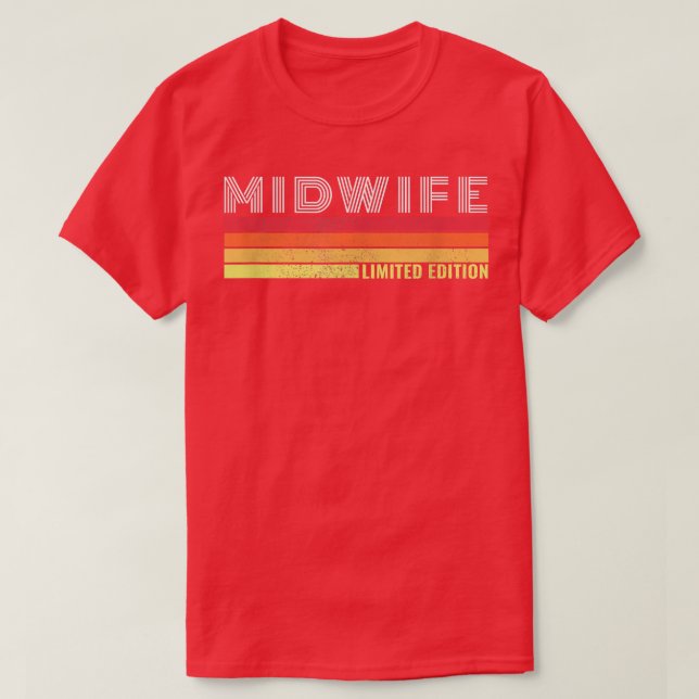 Födelseort Sjuksköterska Gravid Birthing Midfru T Shirt (Design framsida)