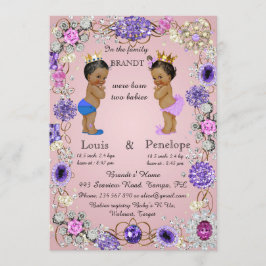 Födelseort twin spädbarn meddelande, rosa, färgsta meddelande