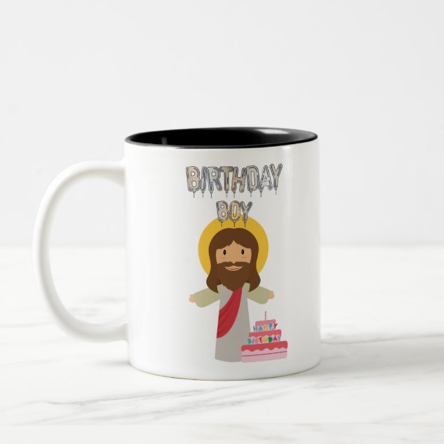 födelsepojke jesus christmas Två-Tonad mugg (Vänster)