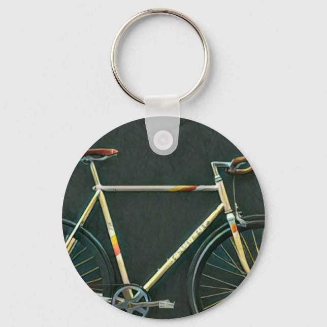 Födelserbjudanden till cykel älskare nyckelring (Framsida)