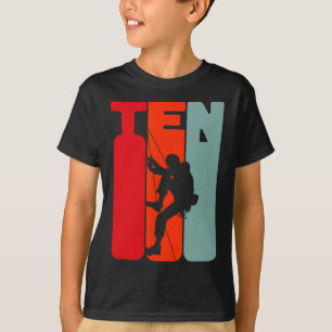Födelseskjorta 10 år Klättring 10-års födelsedag P T Shirt