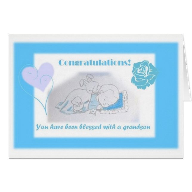 Födelsesonson Hälsningskort (Framsidan Horizontal)