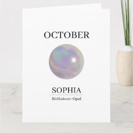 Födelsestein Oktober Födelsedagsnamn Opal Kort