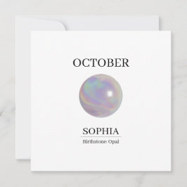 Födelsestein Oktober Födelsedagsnamn Opal Kort
