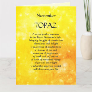 födelsesten i november Topaz Hälsning Kort
